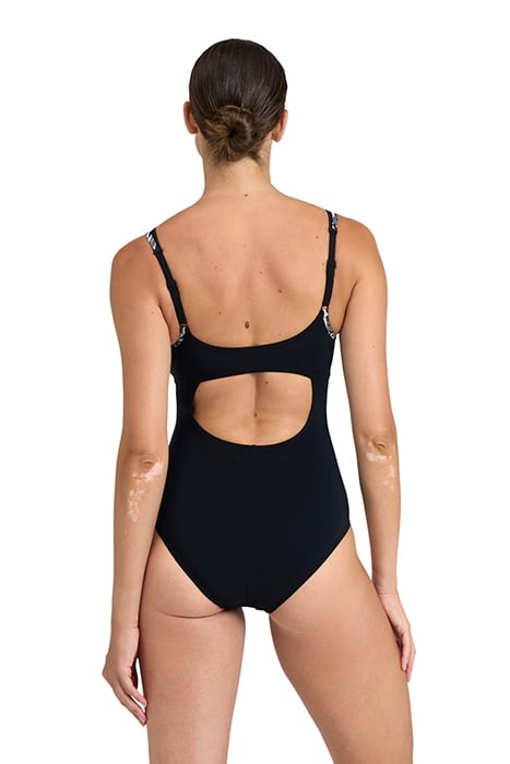 WOMEN'S BODYLIFT SWIMSUIT FRANCY STRAP B BLACK-WHITE MULTI 2