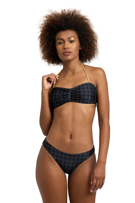 WOMEN'S ARENA 50TH BIKINI BANDEAU BLACK MULTI-GOLD 1