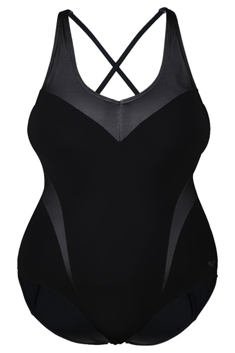 W ISABEL LIGHT CROSS BACK ONE PIECE PLUS BLACK-WHITE 3