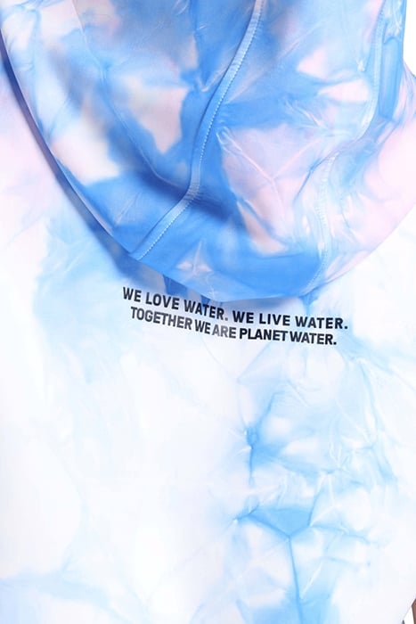 WOMEN'S HOODED SLEEVELESS SWEAT MPH CYAN MULTI TIE&DYE 8