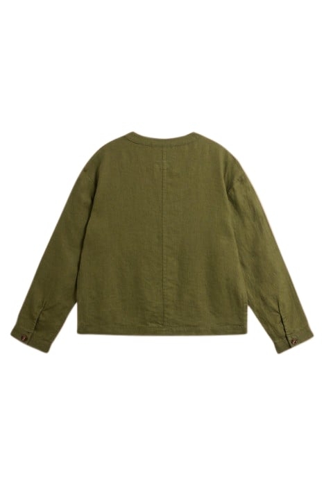 ADELE LINEN JACKET DARK GREEN 3