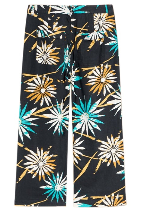 HARPER LINEN BLEND TROUSER BLACK PRINTED 2