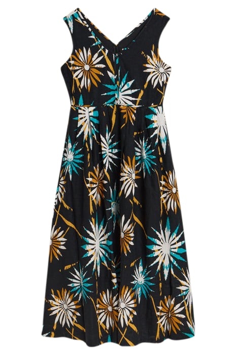 GIGI LINEN BLEND MAXI DRE BLACK PRINTED 2