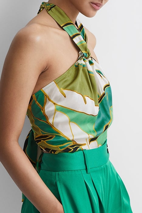 LUNA-PRINTED TANK TOP CAMI GREEN 5