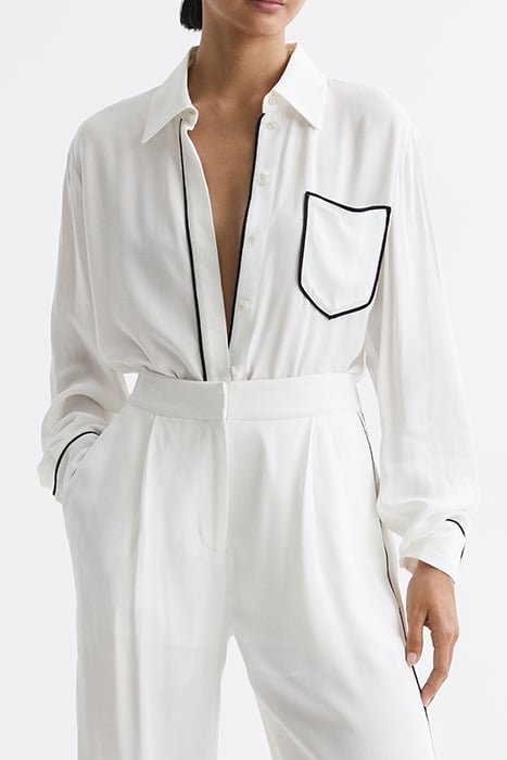 GINA-SIDE BUTTON-DOWN SHIRT IVORY 4