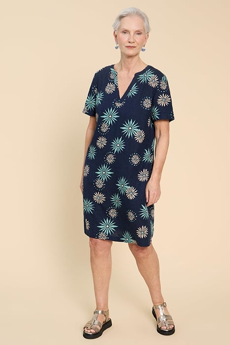 LYDIA SHIFT DRE NAVY PRINTED 1