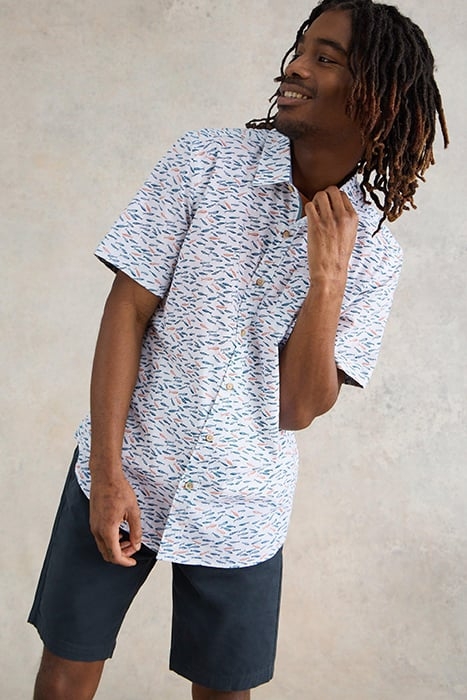 SHOAL PRINTED SHIRT WHITE 1