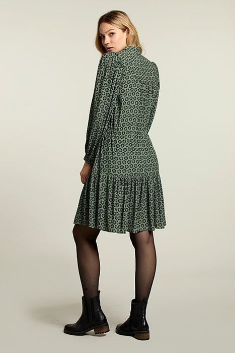 GREEN V-NECK DRESS 2