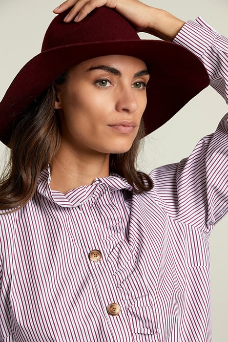 STRIPED BLOUSE RUFFLE COLLAR RED/WHITE 3