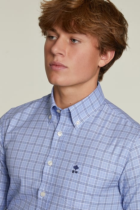 CHECKED SHIRT BLUE/WHITE - S 4