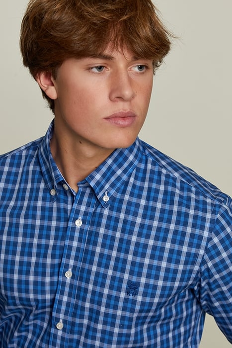 CUSTOM FIT CHECKED SHIRT BLUE/WHITE 4