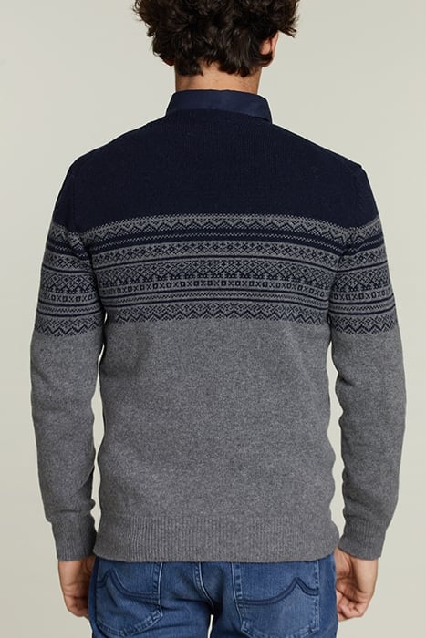 CUSTOM FIT WOOLEN SWEATER NAVY 2