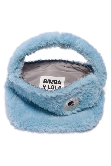S BLUE FUR HOBO BAG 3