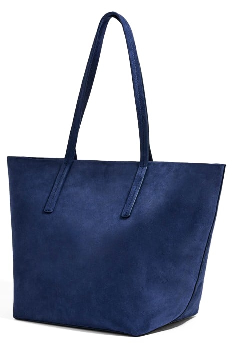 L DARK BLUE SUEDE SHOPPER BAG 2