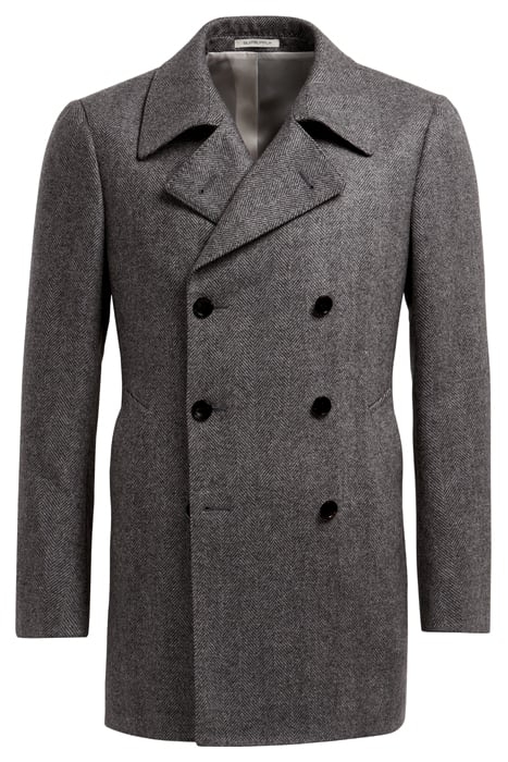 LIGHT GREY HERRINGBONE PEACOAT 4