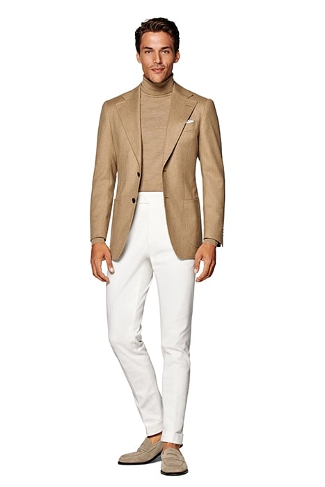 LIGHT BROWN TAILORED FIT HAVANA BLAZER 5