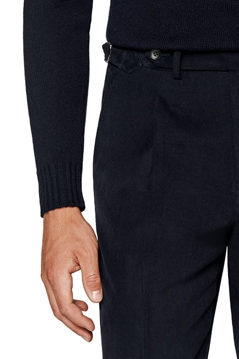 NAVY SLIM LEG TAPERED TROUSERS 5
