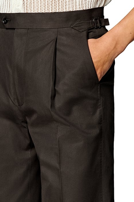 DARK BROWN WIDE LEG STRAIGHT TROUSERS 6