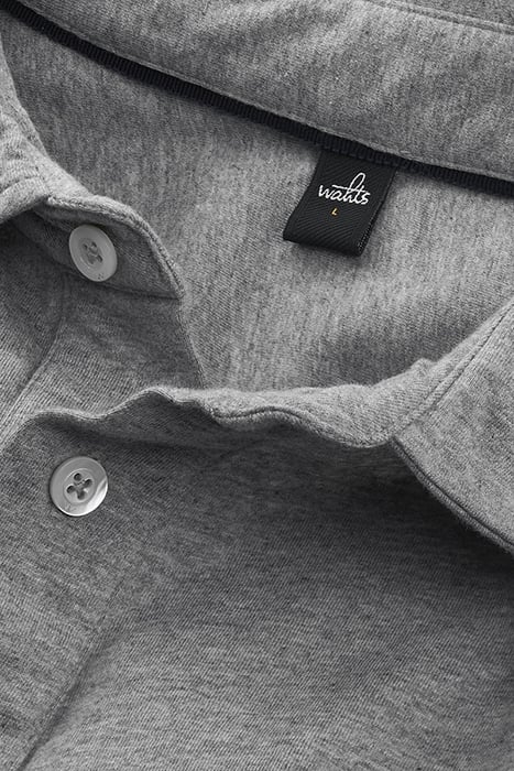 NORTON | TAILORED JERSEY POLOSHIRT MID GREY MELANGE 2