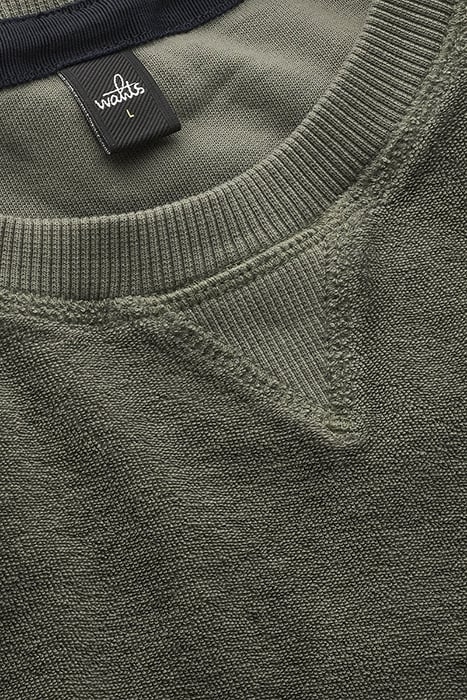 WARREN | TOWELING CREWNECK SWEATER ARMY GREEN 2
