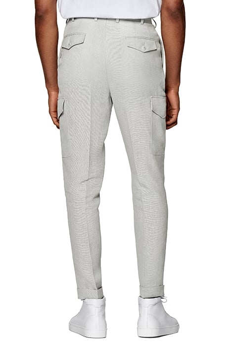 LIGHT GREY WIDE LEG TAPERED TROUSERS 2