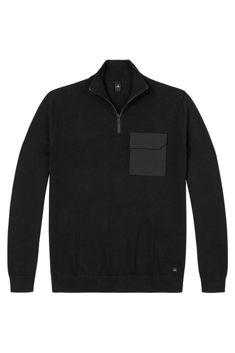 LEWIS | COTTON HALF ZIP PULLOVER PURE BLACK 2