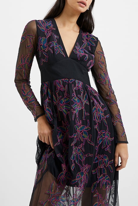 EMILIA EMBROIDERED MXI DRESS BLACK 4