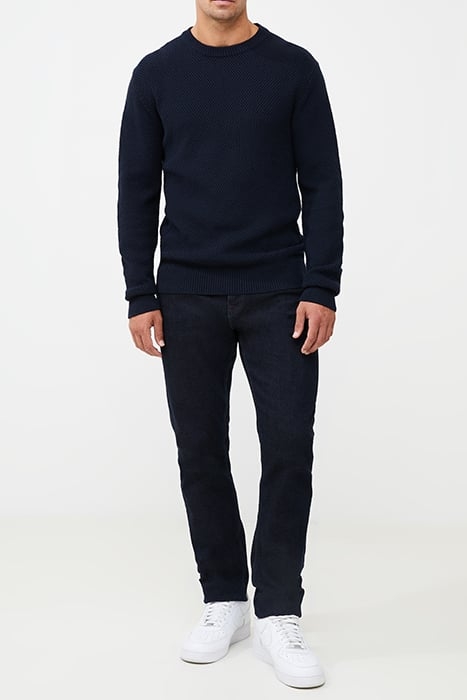 MOSS STITCH JUMPER BLUE 2