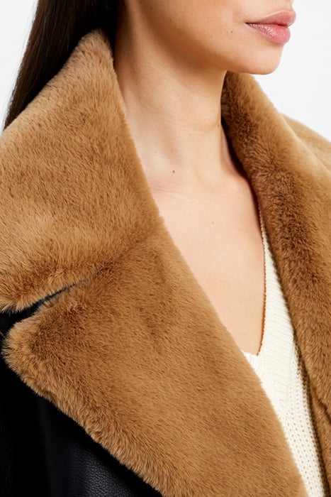 CERYS PU FAUX FUR JACKET BLACK 5