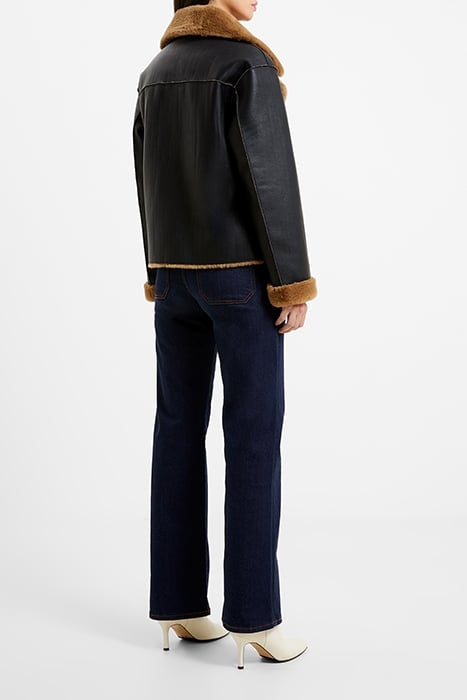 CERYS PU FAUX FUR JACKET BLACK 3