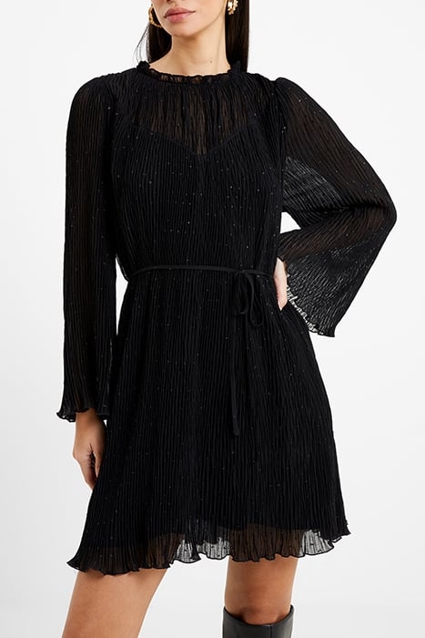 CALLIE PLEATED LUREX DRESS BLACK 1