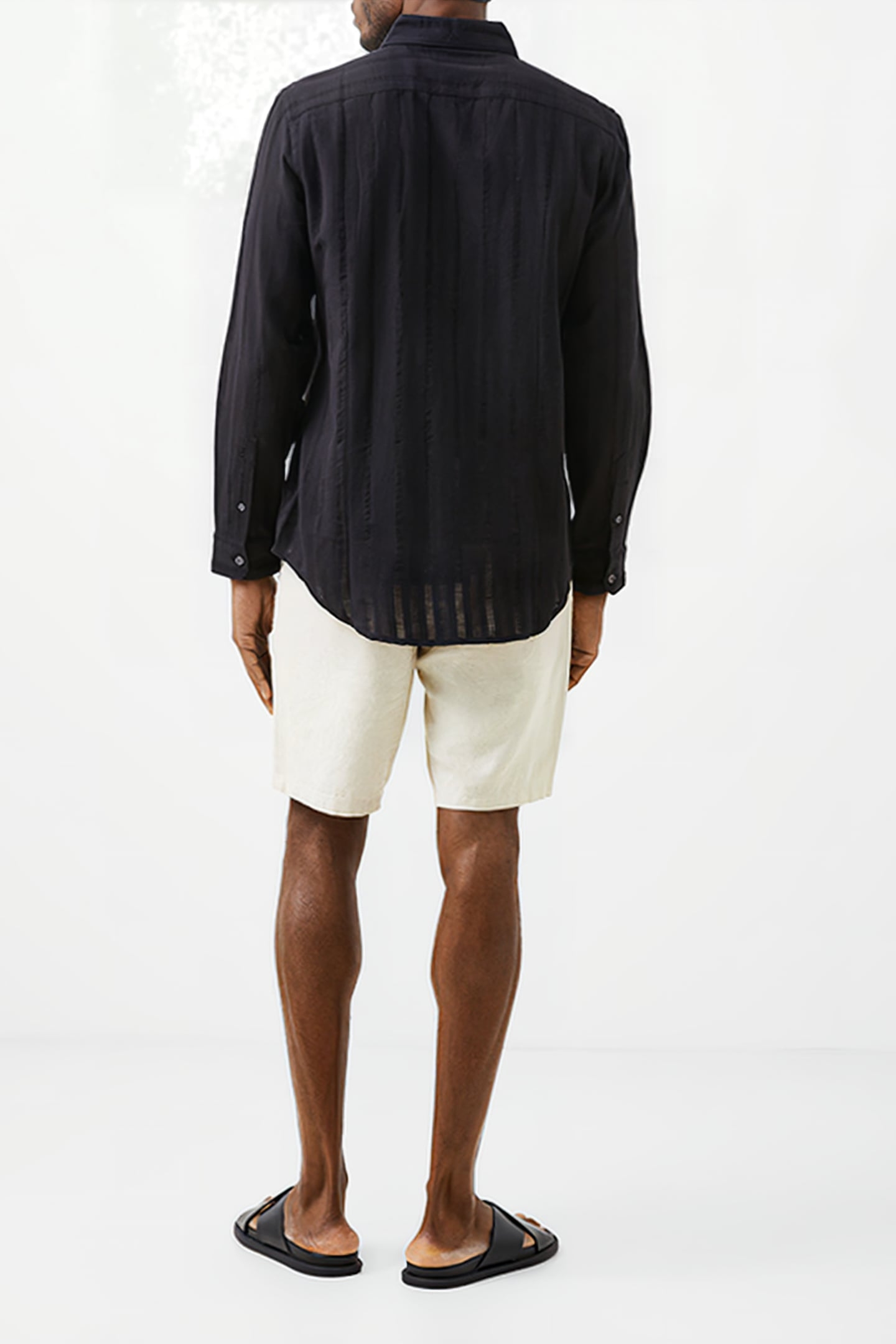 TONAL STRIPE SHIRT BLACK 3