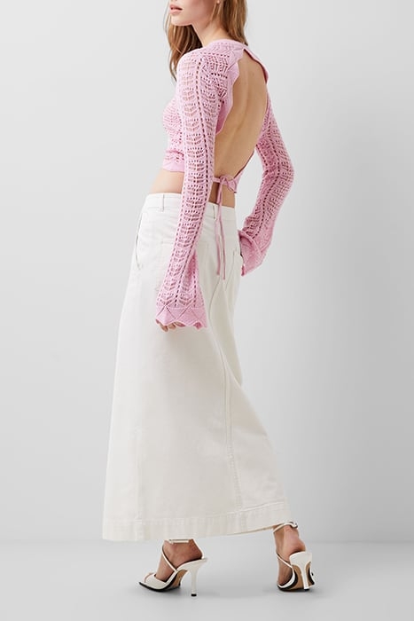 NOLAN OPEN BACK CROCHET JUMPER RED 3