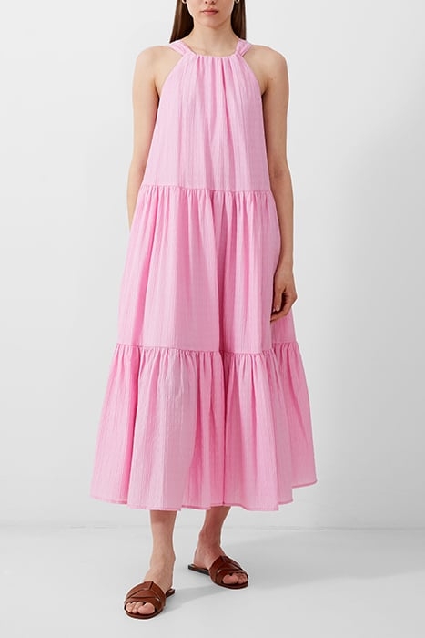 ALESKA TEXTURED DRESS RED 1