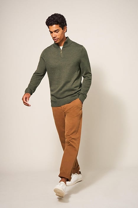 NEWPORT MERINO FUNNEL KHAKI GREEN 1