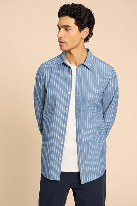 STRIPE SHIRT CHAMBRAY BLUE 1