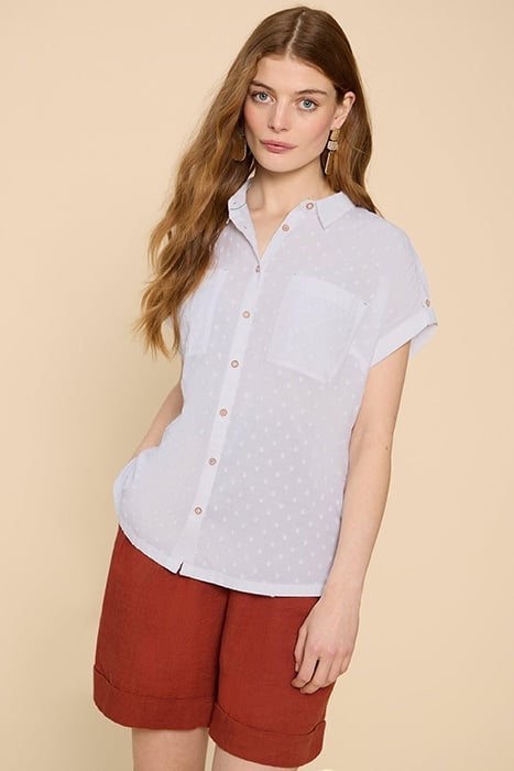ELLIE COTTON SHIRT PALE IVORY 1