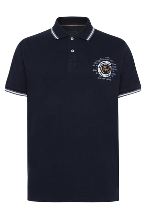LUCASSI BADGE POLO DEEP MARINE 4