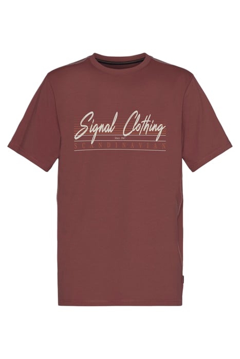 LIAMSI FRONT PRINT TEE+ TANDOORI RED MELANGE 1