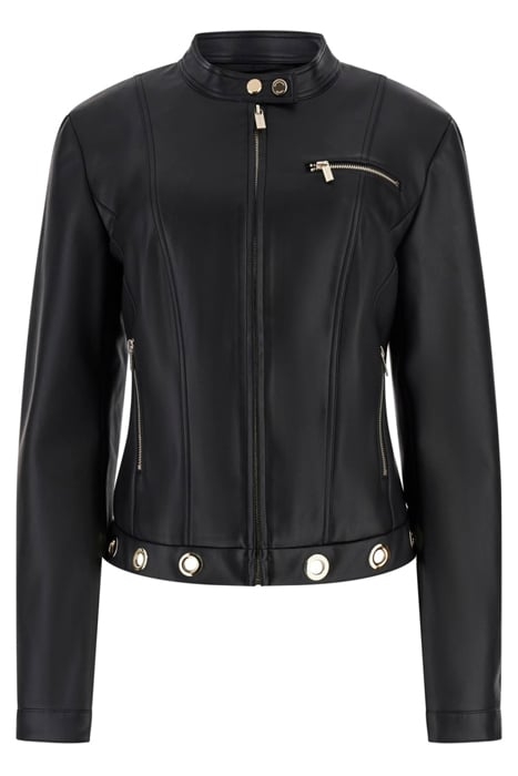 RORY BIKER JACKET JET LEATHER & BLACK 4