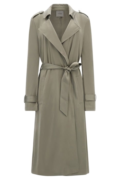 MICOLE SATIN TRENCH MOSSY GREEN 3