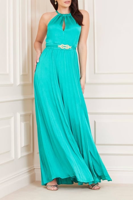 MINA LONG DRESS SOLI POMPOM GREEN 5