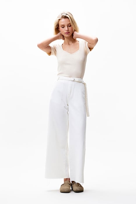 STRUCTURED RIB KNIT TOP WHISPER WHITE 2