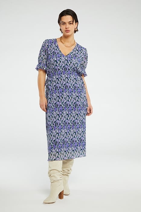 PAULINE DRESS POPPY PURPLE/CREAM W 1