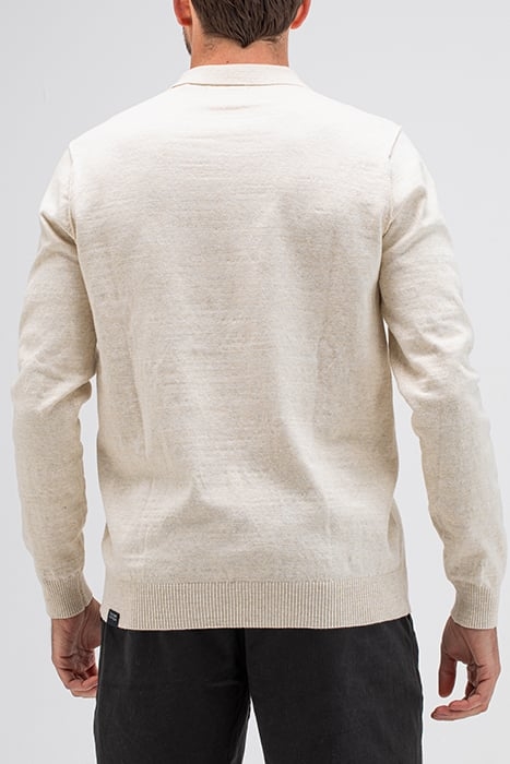 LT CLIFDEN POLO L/S BEIGE GREY 2