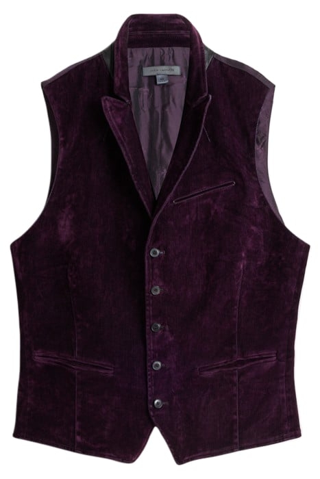SLIM FIT PEAK LAPEL VEST OXBLOOD 1