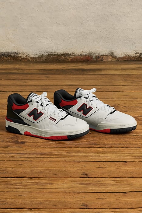 BB550STR SNEAKERS IN WHITE BLACK AND RED 6