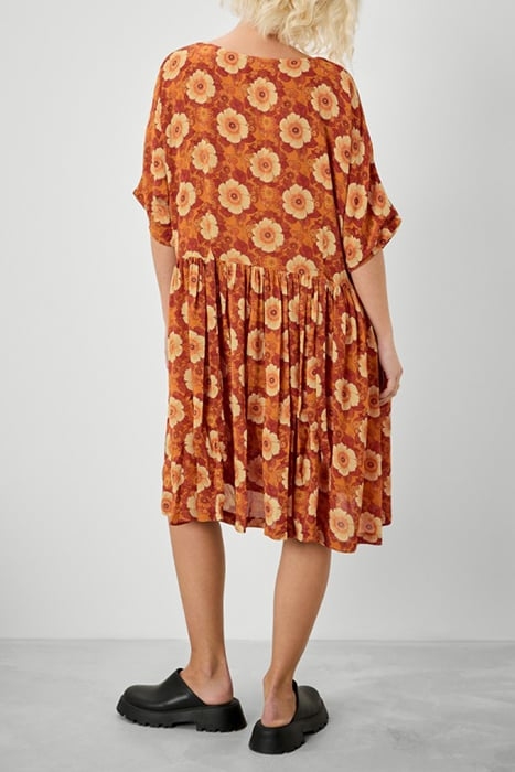 OVERSIZED PRINTED MIDI DRESS ANEMONE RETRO 2