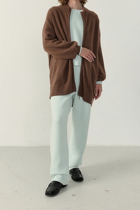 HIGH COLLAR LONG-SLEEVES CARDIGAN BROWNIE 3