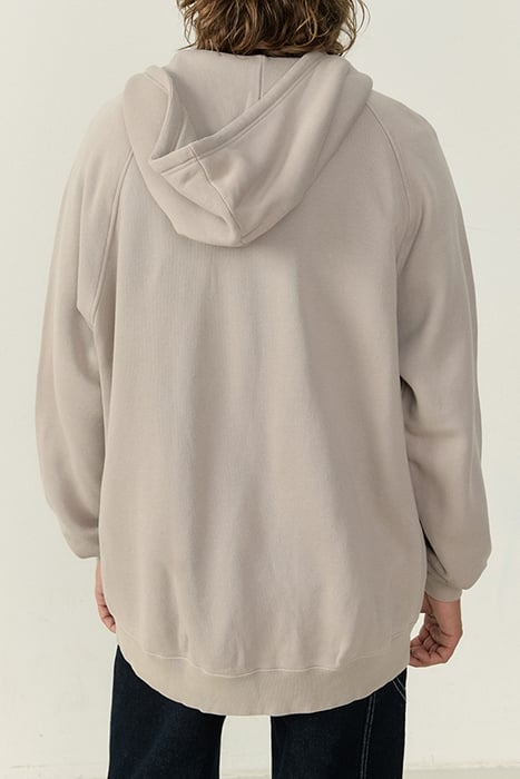 LONG-SLEEVES ZIPPED HOODIE TAUPE VINTAGE 2
